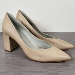 1.State Saffy Pointed Toe Pump, Nude Leather, Womens Size 9 M / 40